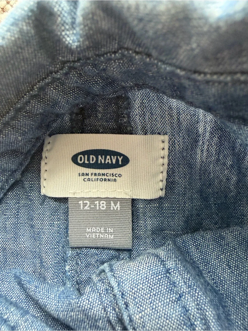 Old Navy Girls' Denim Button-Down Shirt in Blue
